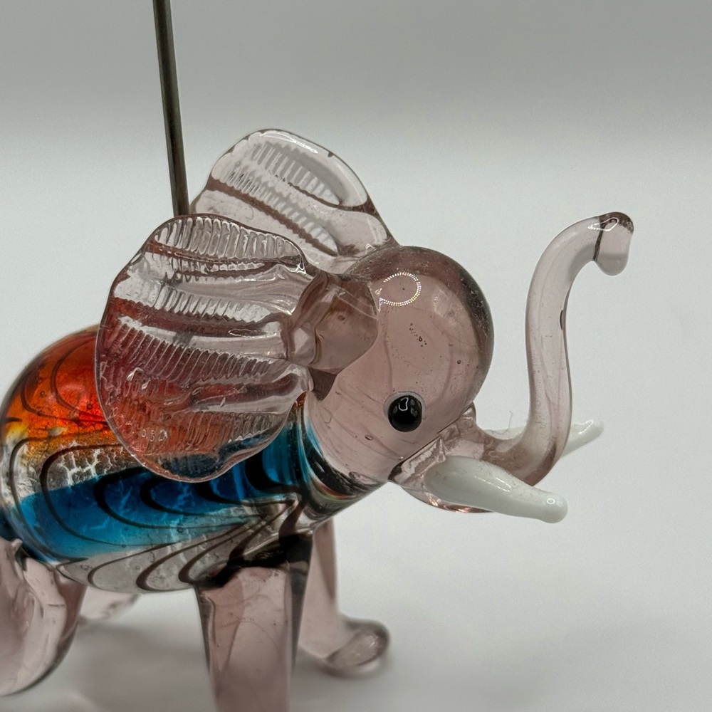 Glass Elephant photo or card holder - Picture 8 of 8